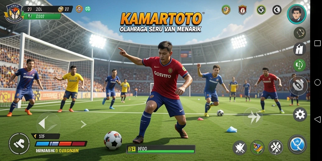 Screenshot KAMARTOTO menampilkan gameplay olahraga yang mendebarkan.