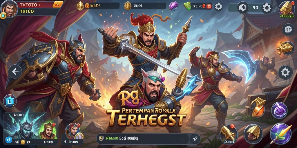 Tangkapan layar utama gameplay TVTOTO menampilkan aksi Battle Royale yang mendebarkan.