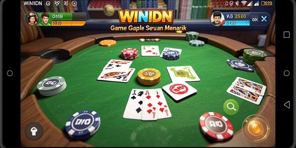 Gameplay seru WINIDN menampilkan momen-momen mendebarkan dalam bermain Gaple.